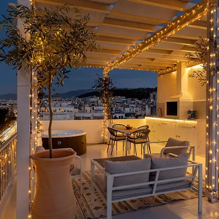 Rooftops Of - Areos Jacuzzi & View Appartement Athènes